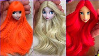 NEW COOL Hairstyle for DOLL! DIY Miniature Ideas for Barbie Doll Transformation ~ Wig, Dress Makeup