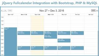 jQuery Fullcalendar Integration - jquery fullcalendar integration with php and mysql & ajax