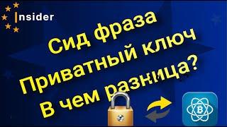 Приватный ключ и сид фраза это одно и тоже?