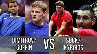 Dimitrov/Goffin Vs Sock/Kyrgios - Laver Cup 2018 (Highlights HD)
