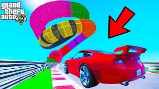 FRANKLIN TRIED SNAKE TUNNEL PARKOUR RAMP CHALLENGE IN GTA 5 | SHINCHAN and CHOP