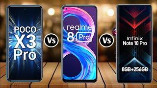 Poco X3 Pro Vs Realme 8 Pro Vs Infinix Note 10 Pro