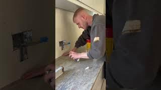 Quartzite worktop installation! #meridian #quartzite #luxurykitchen #luxuryhomes #modern