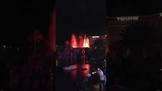 The nightly volcano show at The Mirage in Las Vegas.  Part 1.  #volcano #mirage #lasvegas