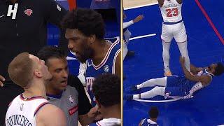 Joel Embiid received a Flagrant 1 after this foul on Mitchell Robinson 