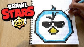 АГЕНТ ПИ НАКЛЕЙКА из BRAWL STARS РИСУНКИ ПО КЛЕТОЧКАМ - PIXEL ART