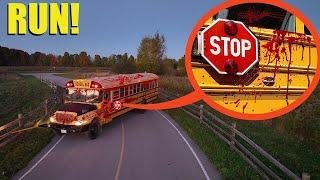 If you ever see this School Bus with BLOOD all over it, Drive away fast! (It's a Trap)