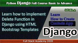 Python Django CRUD | Delete Record | Delete function in Django | Django Delete data Tutorial