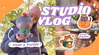 STUDIO VLOG  dealing with depression, therapy, fall stickers, and staying creative