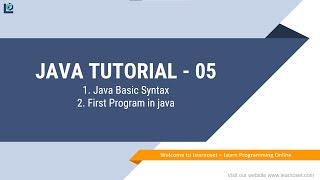 Java for Beginners - Java Basic Syntax |  First Program in Java | Hello World