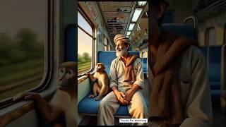 Monkey saved all the passengers of the train from the bomb #ai #monkey