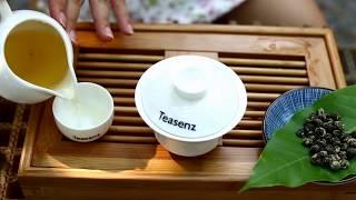 Jasmine Dragon Pearls Green Tea Steeped in Gaiwan - Teasenz