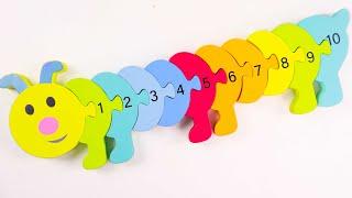 Discovery Numbers with Worm Puzzle Gaming Toys! Counting 1 - 10 Educational Videos for Kids,Toddler