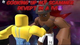 Cooking up my scammer @Jozzav. in a 1v1 (boxing league)