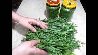 Заготовка тархуна на зиму. Harvesting tarragon for the winter. ზამთრისთვის ტარხუნის კონსერვაცია.