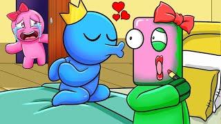 Rainbow Friends Reacts Blue x Green Fall in Love | Pink Jealous So Much?! | Roblox Rainbow Friends