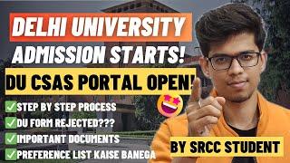 DU ADMISSION PROCESS 2025 STARTSImportant Date,documets,etc|Delhi university admission 2025|DU CSAS