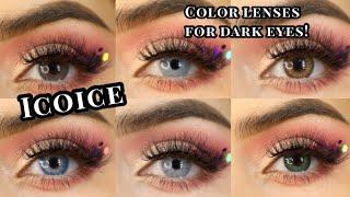 The Best Colored contacts for dark eyes! part 2 | Trying on ICOICE NATURAL COLORS!