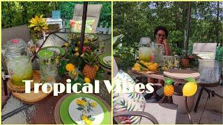 Tropical Outdoor Tablescape| Tropical Outdoor Decor   Martha D. Solomon