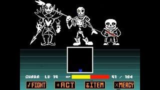 [unitale,CYF] Disbelief papyrus full battle!&Some easter eggs [undertale fangame]