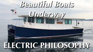 ELECTRIC PHILOSOPHY | Solar-Electric Cruising Catamaran by Devlin | Beautiful Wooden Boats Underway