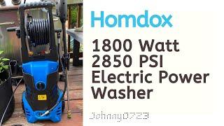 Homdox Pressure Washer, Electric Power Washer with 2850 PSI,1.7GPM, 1800W with (5) Nozzle Adapter