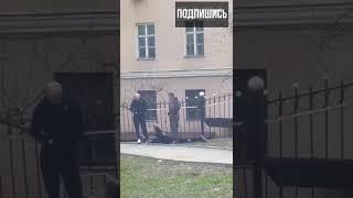 Во Владивостоке водитель мопеда протащил полицейского по асфальту.