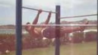 HORIZONTAL Full Front Lever Pull Ups by World Record Holder Marcus Bondi Beach