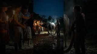 Giant Python Attacks Water Buffalo in Rural Southeast Asia! #animalrescue