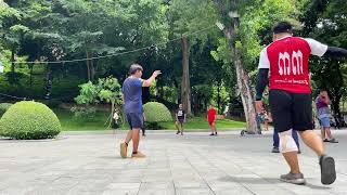 Shuttlecock Team Members Come and Hot Play at Wat Phnom Daun Penh