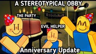 A Stereotypical Obby Anniversary Update - How To Get All 2 Badges Full Walkthrough Ending