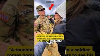 A touching moment when a soldier finally reunites with his mother after completing his duty.#usarmy
