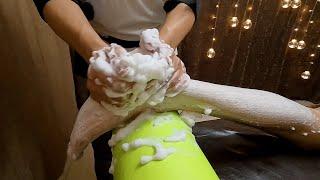 ASMR Relaxing Foam Massage for Feet And Calf Muscles