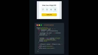 Designing and Verifying OTP Input in CSS: User-Friendly Verification Forms.  #coreweb #shorts