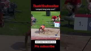 Longest long jump ever (19 years old!) | Clumsy Media #Amazing Videos #ashortaday #shorts