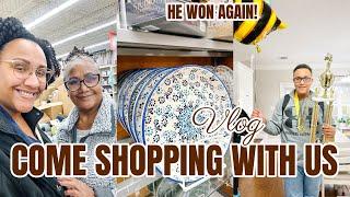 VLOG: COME SHOPPING WITH US | TJ MAXX SHOP WITH ME | DAVID WON AGAIN! ORGANIZING HOME DECOR