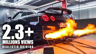 Nissan GT-R R35 Extreme Exhaust Flames - Sound LOUD! 