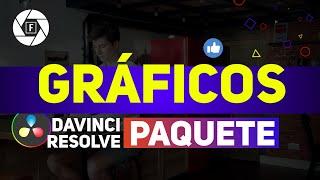 Paquete gratis de gráficos, títulos, barras, lowers y tipografías para Davinci Resolve.