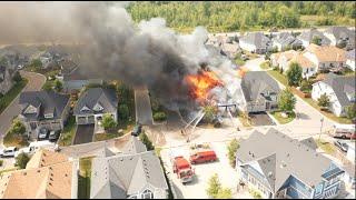 Caught on cam: Fire rips through two homes in Wasaga Beach, Ont.