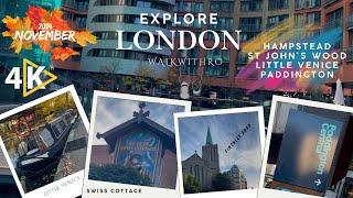 London Virtual Tour -  Hampstead to Paddington via St John's Wood & Little Venice  #walkwithro