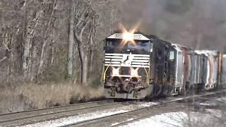 NS P61 Oyama turn by Five Row Duo of SD60Es and GP 38-3 notch 8 1 5 20