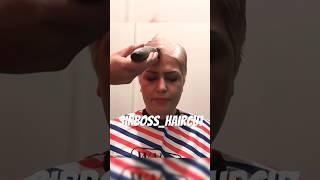 woman punishment headshave in office by barber