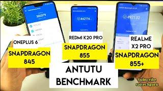 Realme x2 pro vs  k20 pro vs oneplus 6 antutu benchmark comparison