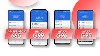 Snapdragon 685 Vs Helio G99 Vs Helio G96 Vs Helio G95 | Antutu Score & Specification