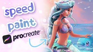 Drawing a Mermaid Character | Procreate Speedpaint Digital Art Timelapse 