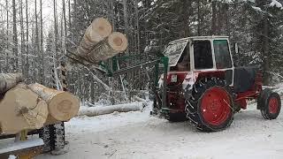 ЮМЗ погрузка леса погрузчиком