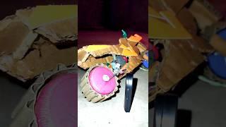 Mini Cardboard Bike at house dc motor cardboard bike at home #shorts #trending