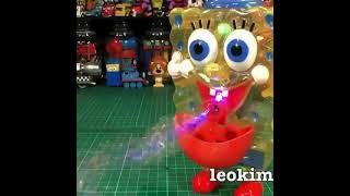 Spongebob bubble toy gets destroyed with a hammer
