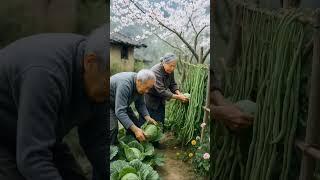 Elderly Couple's Garden Harvest  | Peaceful Farming Life in the Village