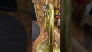 Quick before and after on this twisted bell tail #frenchhorn #orchestra #band #repair